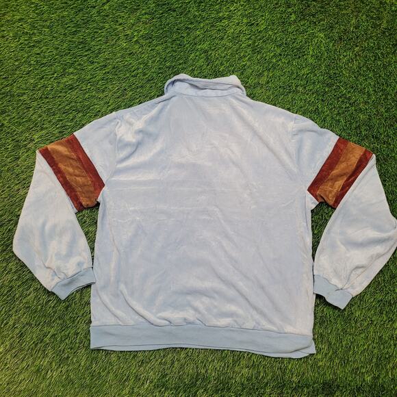 Vintage 70s Velour Chest Stripe Pullover Sweater Womens L/XL USA - Picture 5 of 11